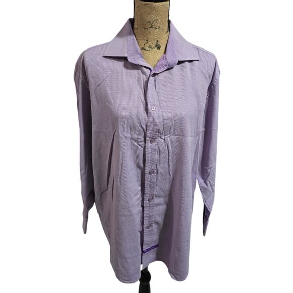 English Laundry Purple‎ Collar and cuff Detail Button-Up Shirt Size 16.5 - Picture 1 of 8